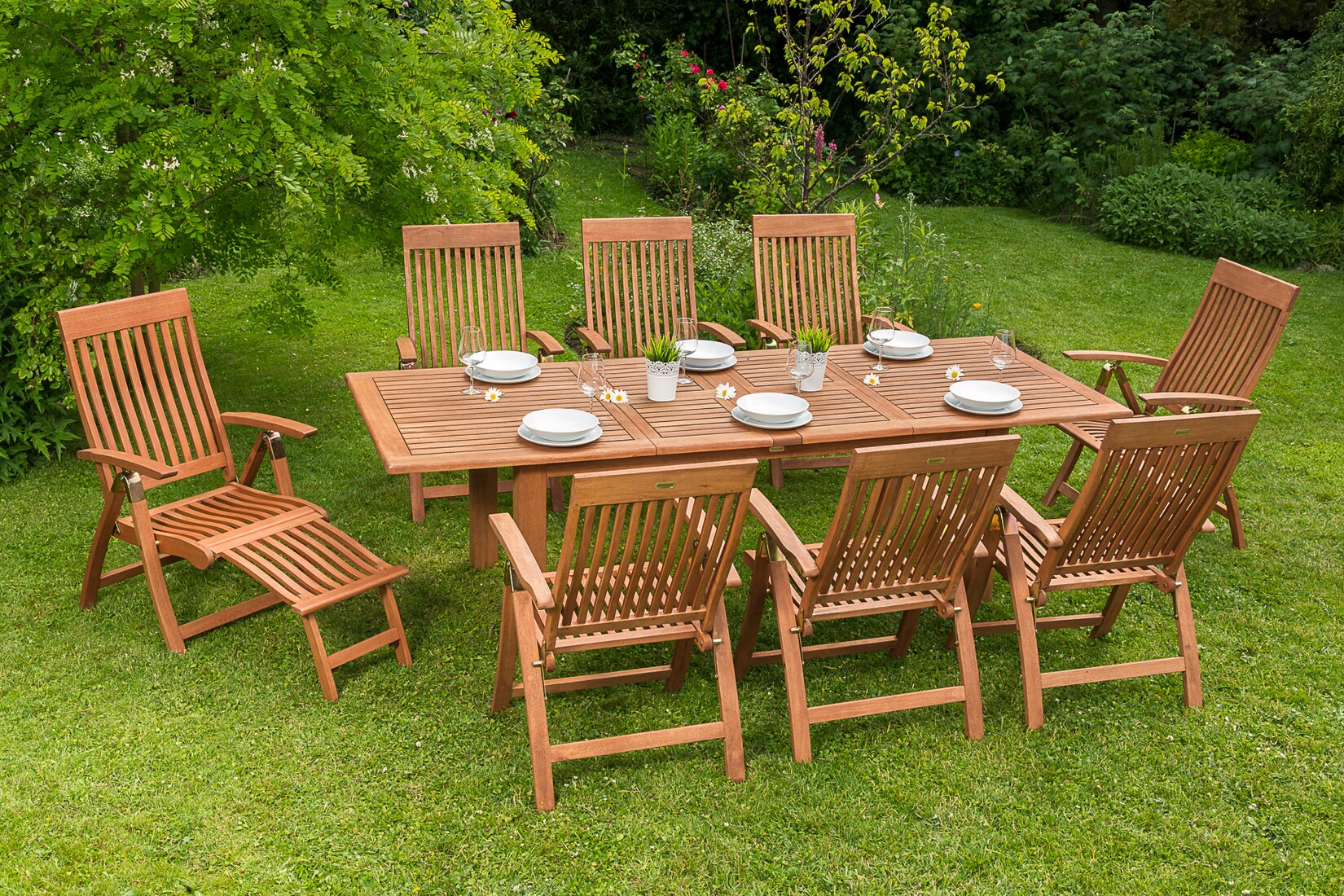 Merxx Comodoro Set 9tlg. Doppel-Ausziehtisch | 04033662990545