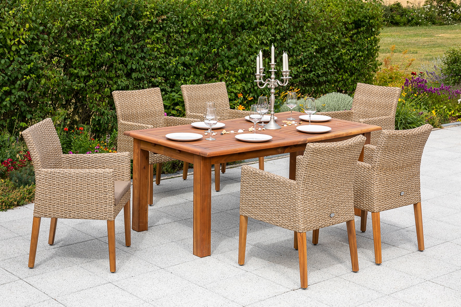 Merxx Ranzano Set 7tlg. Doppelausziehtisch - Bild 1