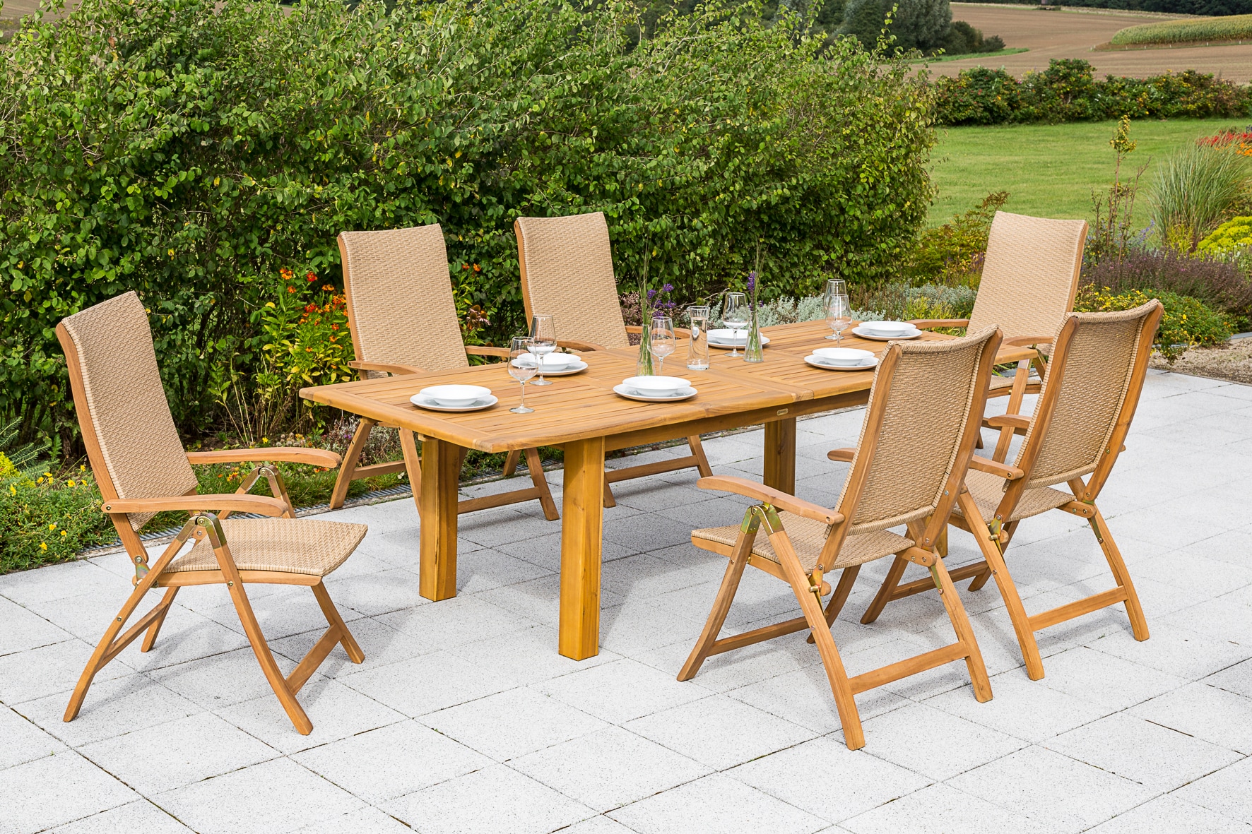 Merxx Capri Set 7tlg. Doppelausziehtisch - Bild 1