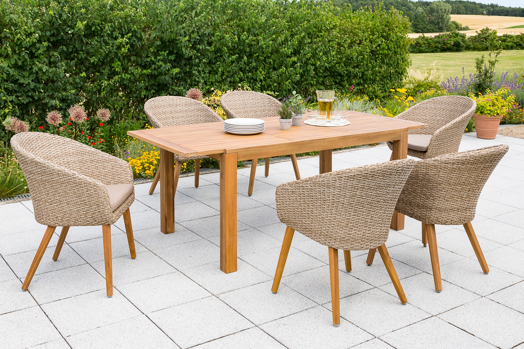 Merxx Arrone Set 7tlg. Ausziehtisch - Bild 1