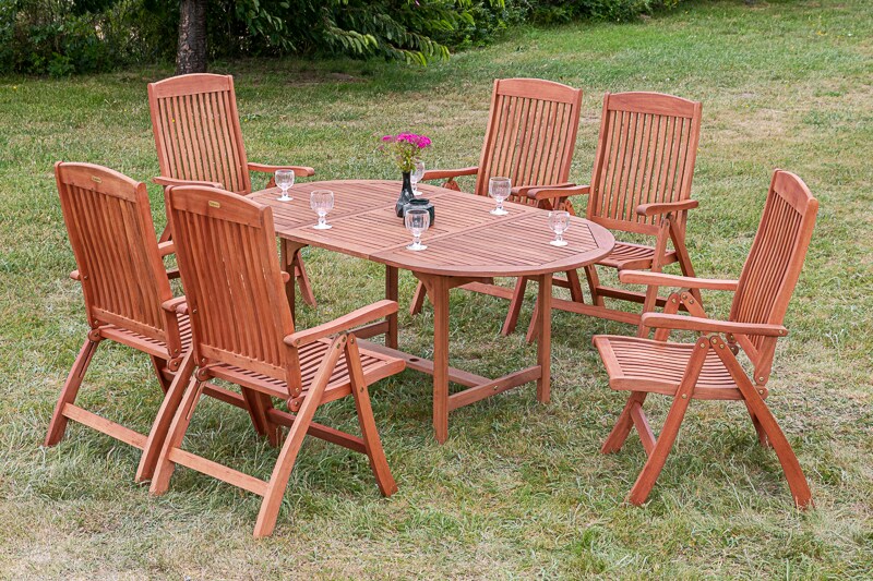 Merxx Gartenm&ouml;belset Maracaibo Ausziehtisch oval - Bild 1