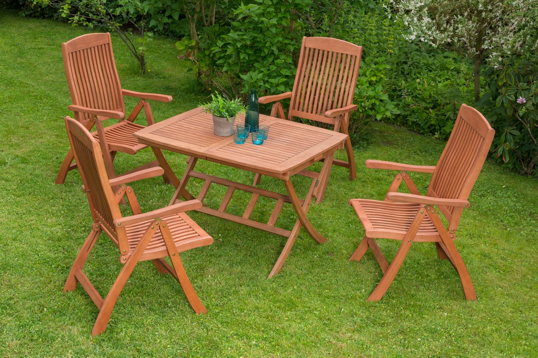 Merxx Gartenm&ouml;belset Maracaibo 5tlg. Klappausziehtisch - Bild 1