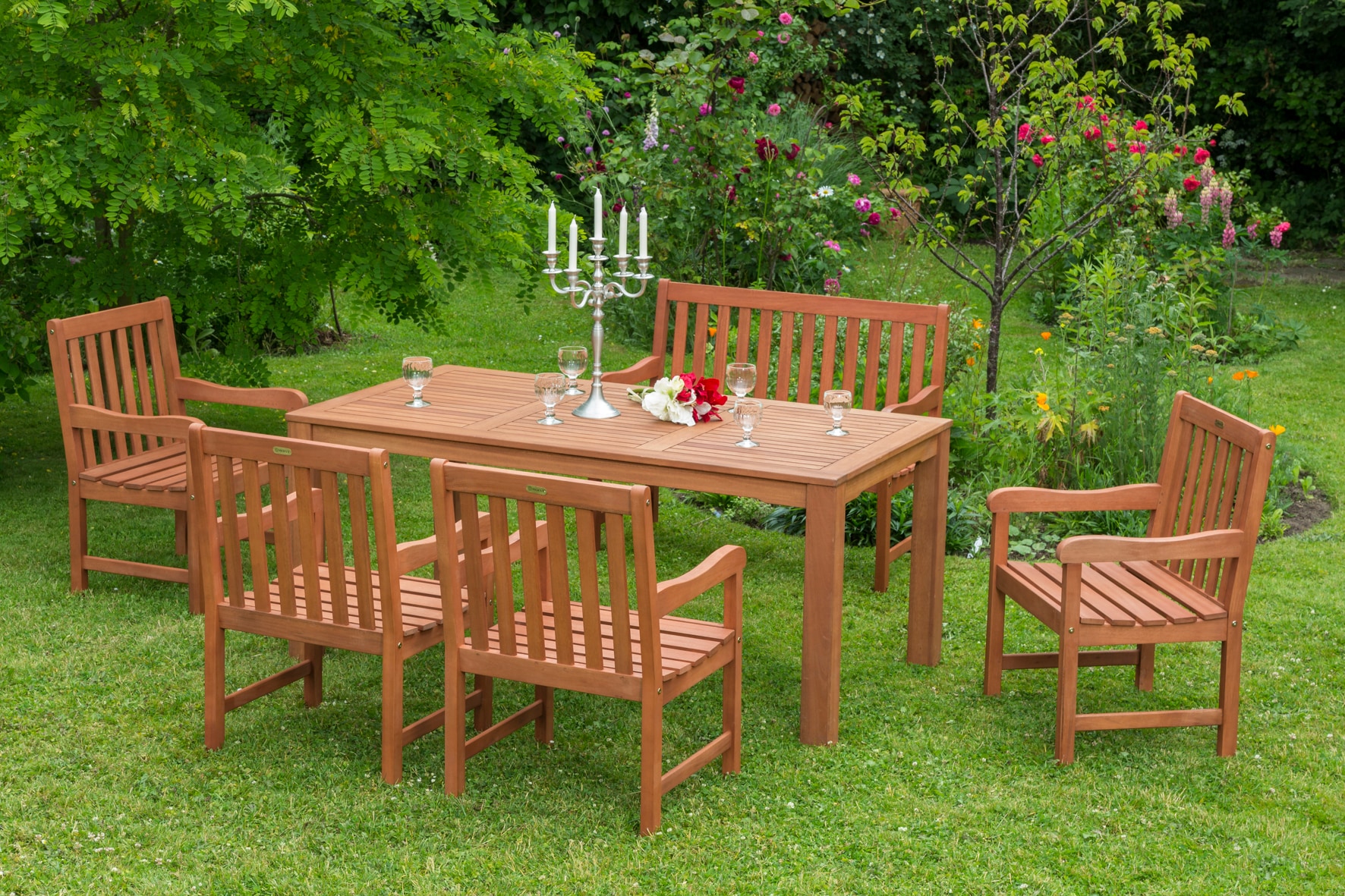 Merxx Santos Set 6tlg. 2er Bank, Tisch 170x90 cm - Bild 1