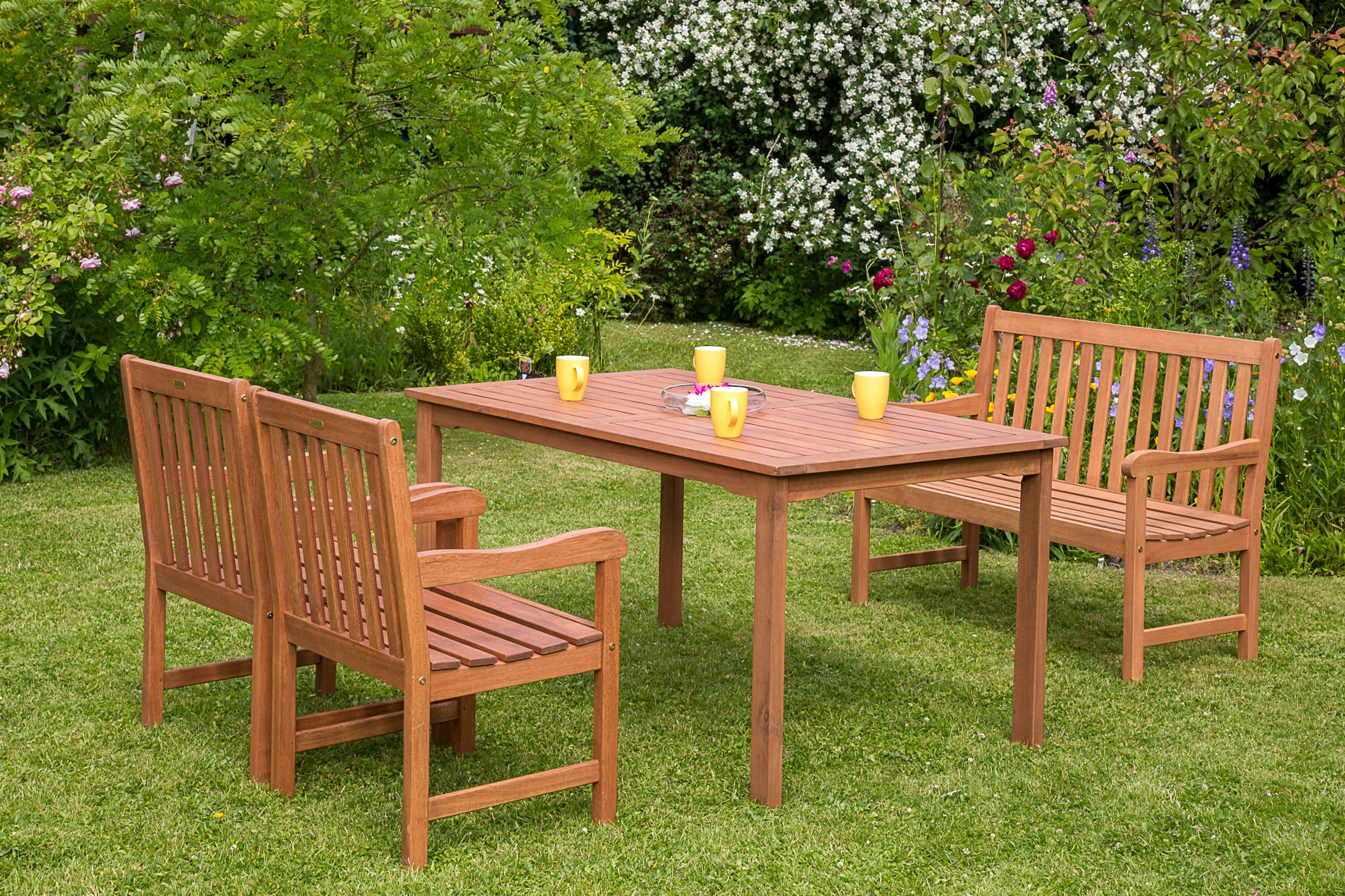 Merxx Santos Set 4tlg. 2er Bank, Tisch 150x90 cm - Bild 1