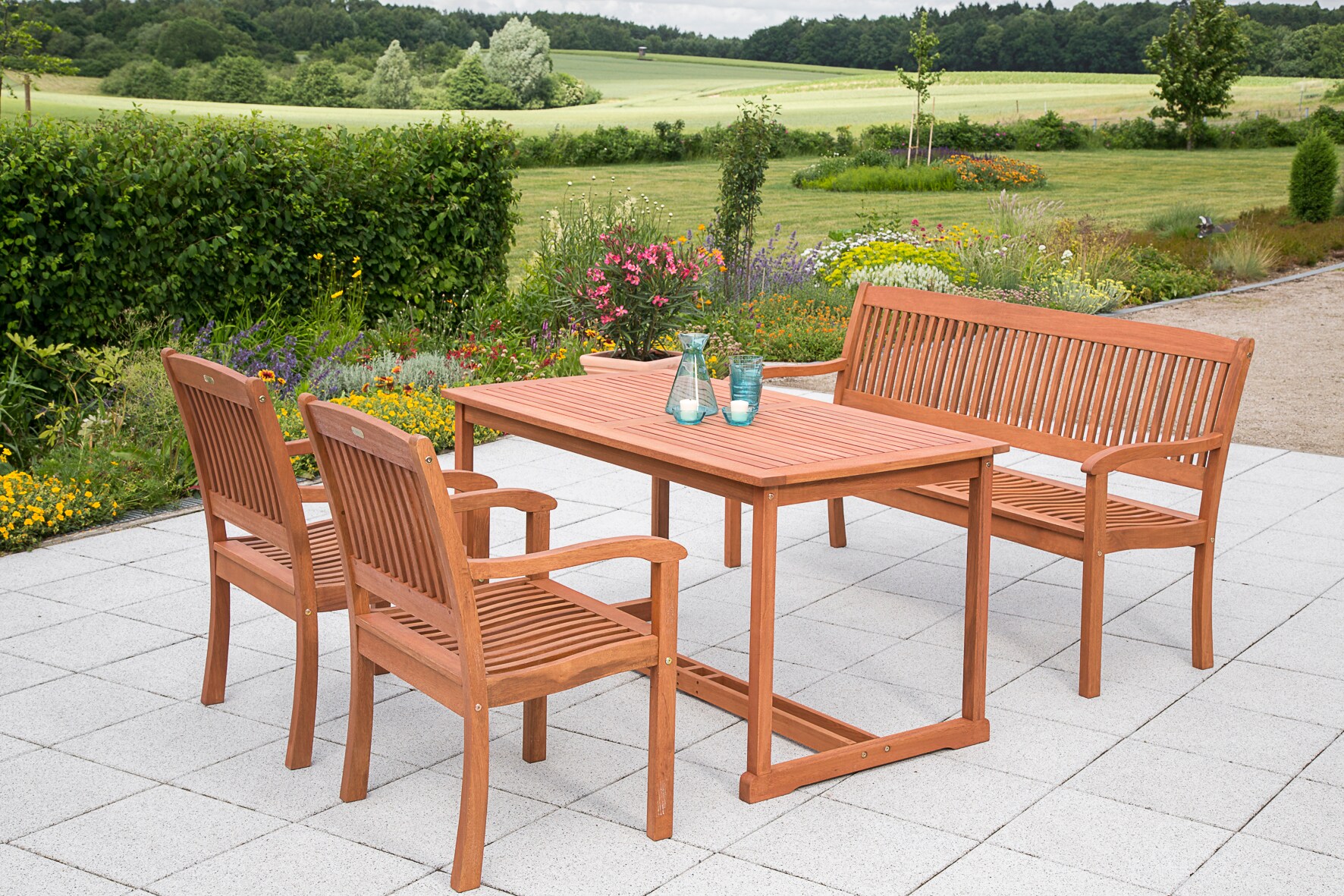 Merxx Maracaibo Set 7tlg 3er Bank Tisch 140x80 cm - Bild 1