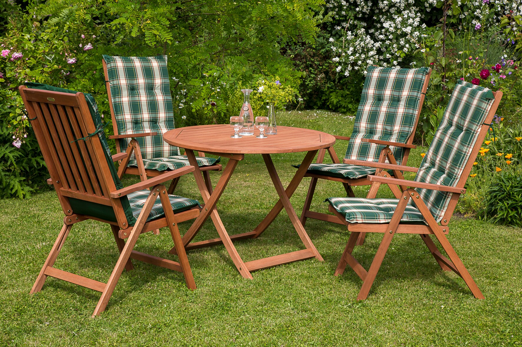 Merxx Gartenm&ouml;belset Vitoria 9tlg. Klapptisch rund - Bild 1