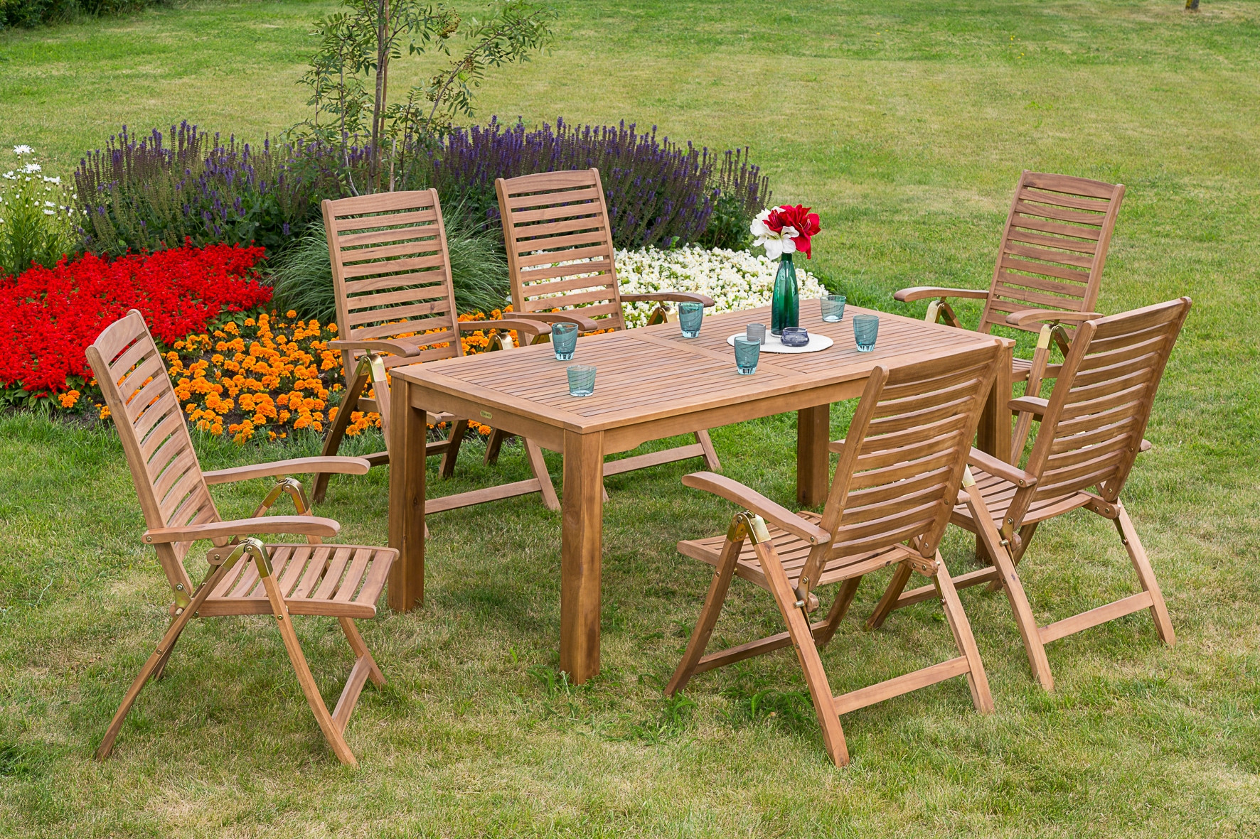 Merxx Gartenm&ouml;belset Parabaiba 7tlg. Tisch 185x90 cm - Bild 1