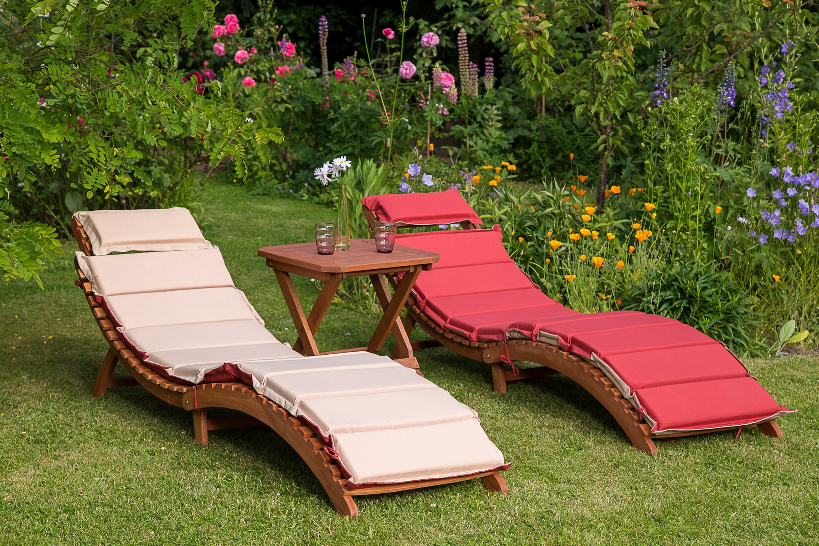 Merxx Set Ipanema 5tlg. 2 Liegen, Wendekissen, 1 Hocker | 04033662994208