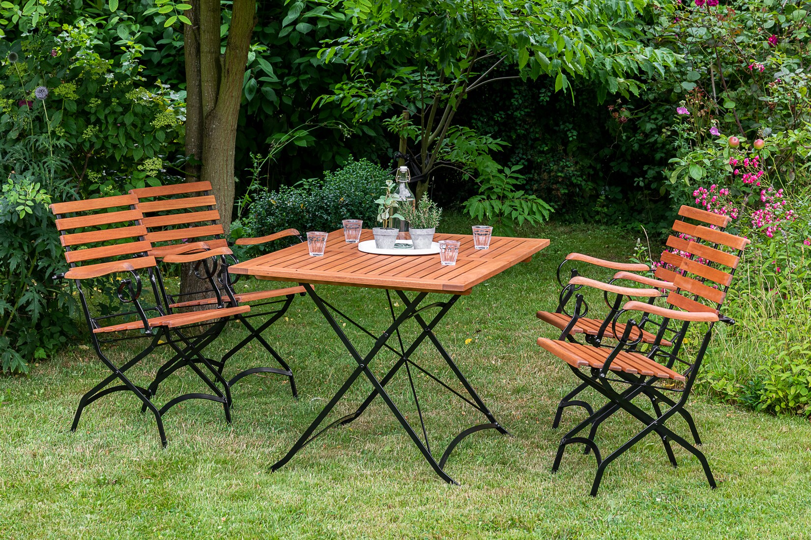 Merxx Schlossgarten Set 5tlg. Tisch Klapptisch