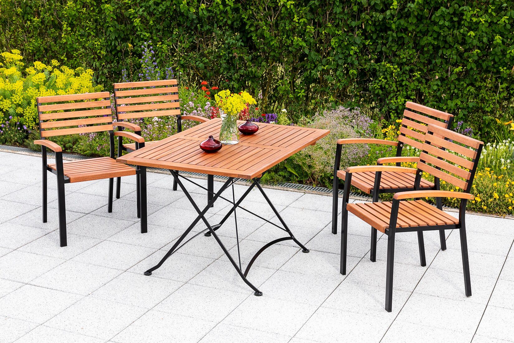 Merxx Schlossgarten Set 5tlg. Tisch Klapptisch