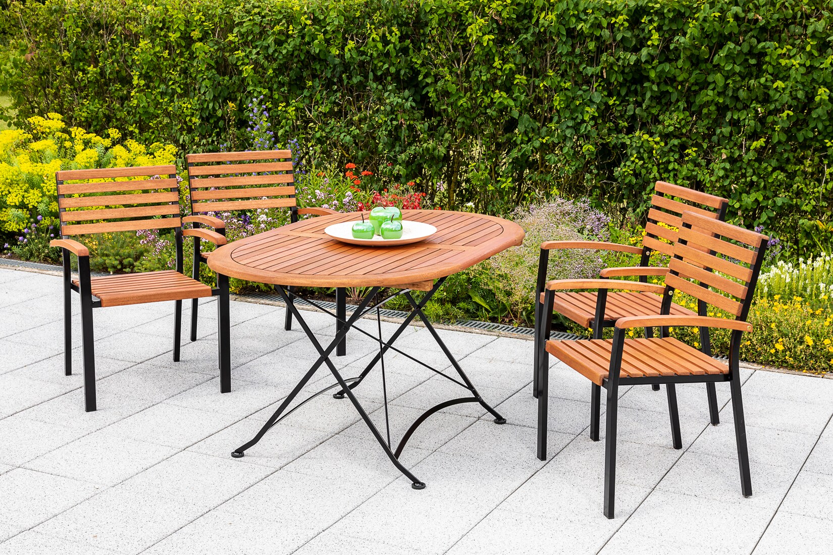 Merxx Schlossgarten Set 5tlg. Klapptisch oval | 04033662986456