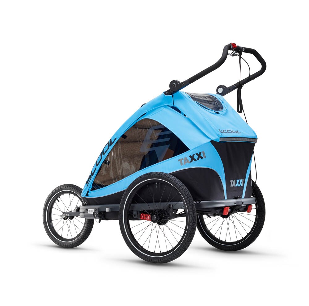 taXXi Kinderfahrradanhänger Elite two – Blue Kinderanhänger mit Federung Fahrradanhänger | 04250969225532