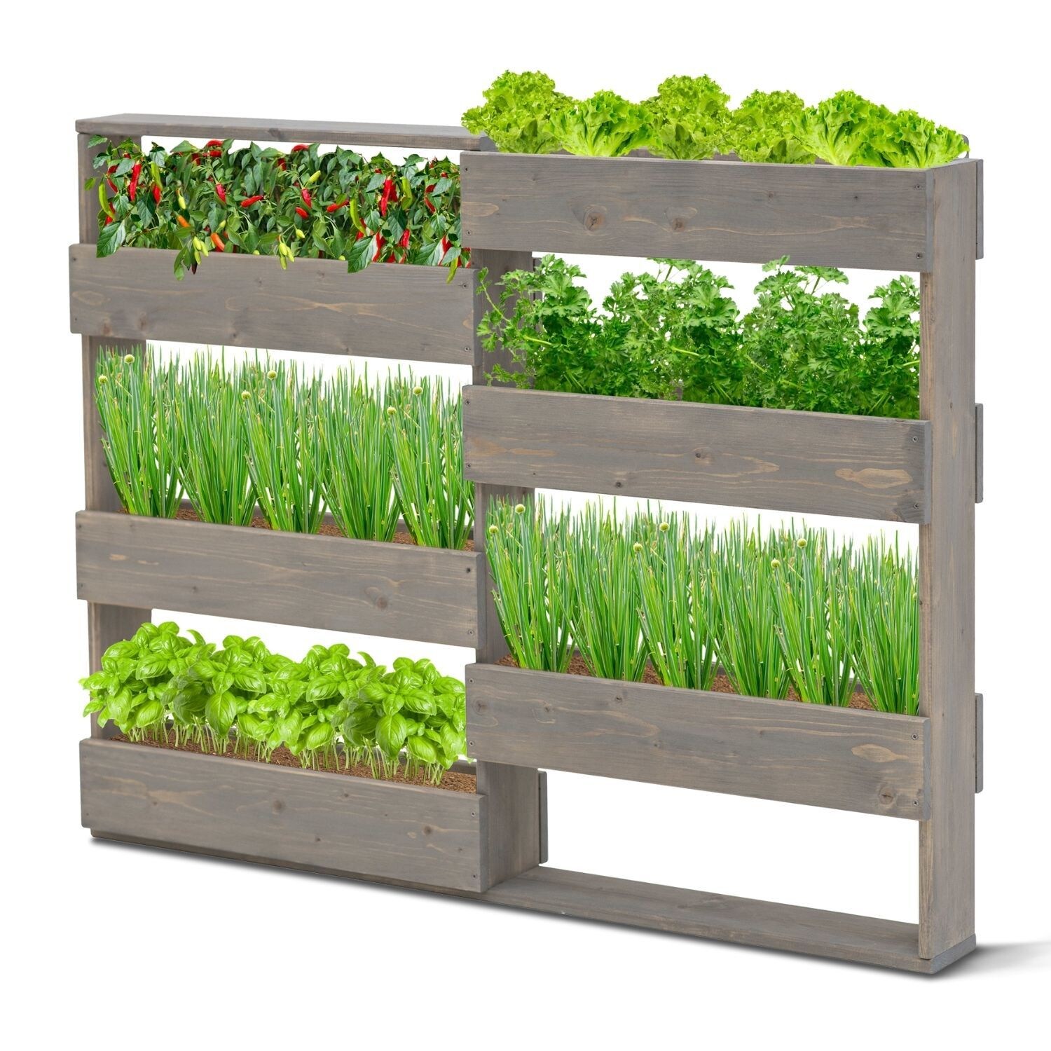 Coemo Vertikalbeet Riga Kräuterbeet Holz 7 Pflanzkästen | 04260360015670