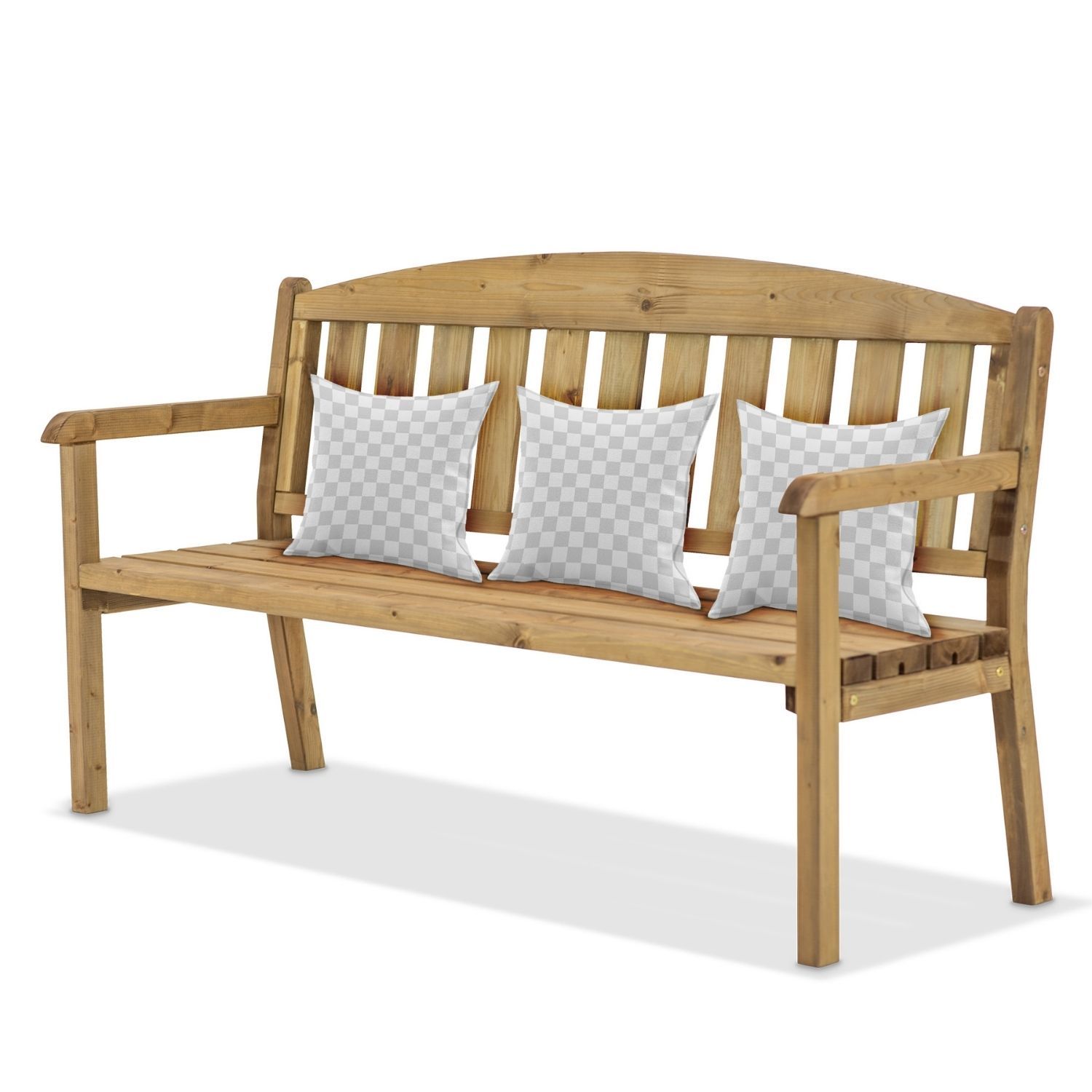 Coemo Gartenbank Riga 3-Sitzer aus Holz Braun Breite 170 cm - Bild 1