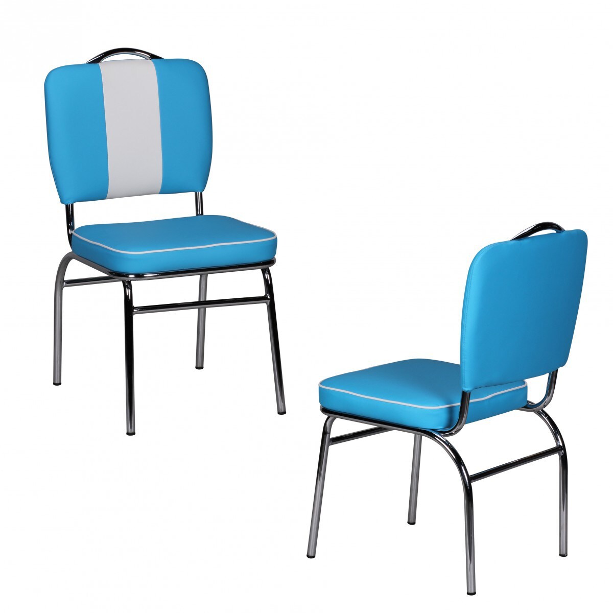 Wohnling Esszimmerstuhl American Diner 50er Jahre Retro Blau Wei&szlig; - Bild 1