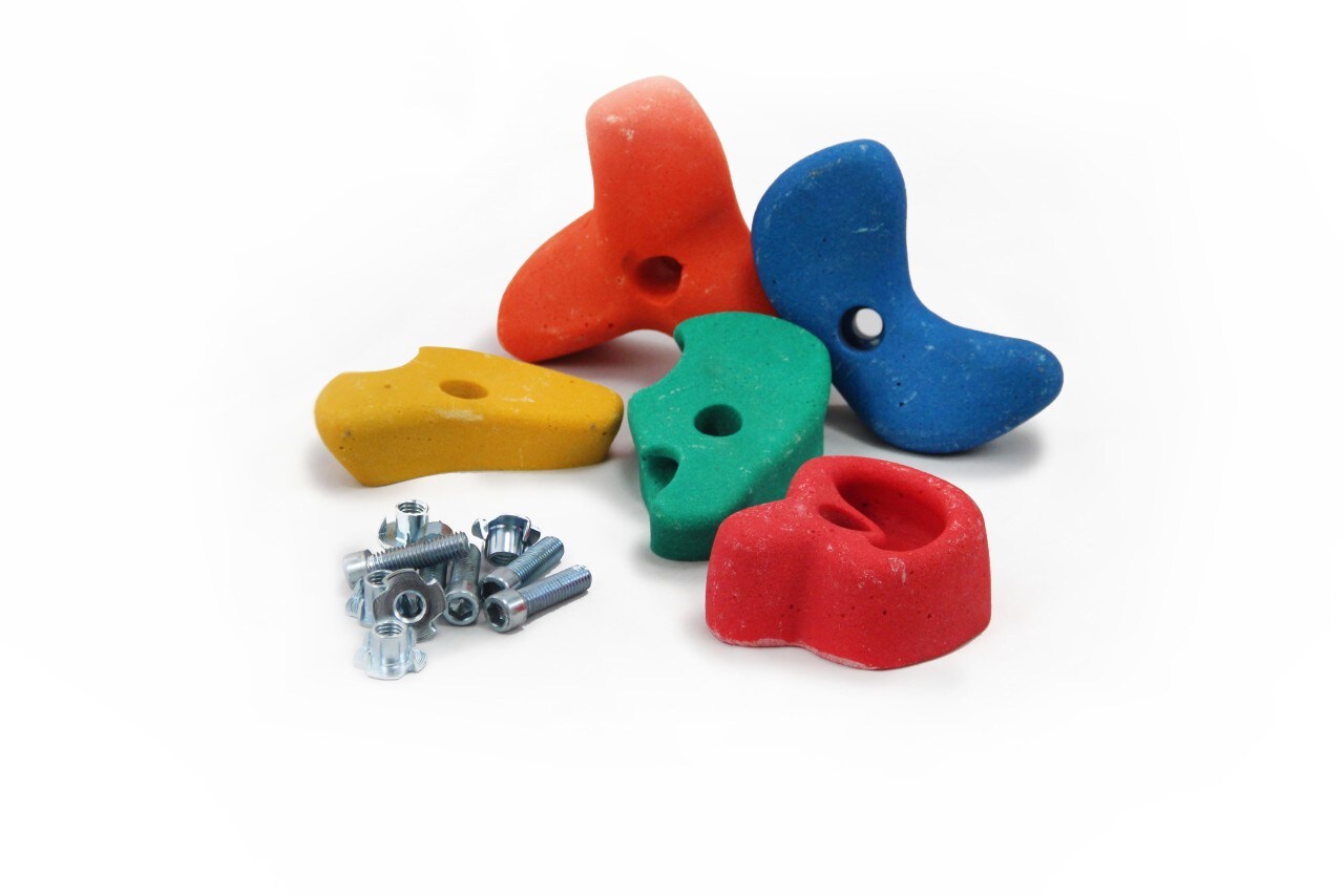 Karibu Klettersteine für Kletterwände bunt 5 Stück inkl. Befestigungsmaterial | 04010090827674