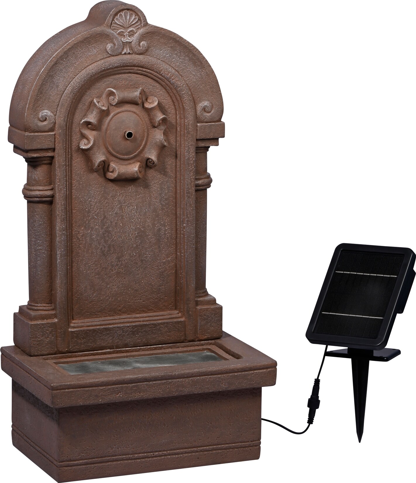 dobar Gartenbrunnen „Poseidon“ mit Solar-Panel Wasserspiel Brunnen | 04055894960905