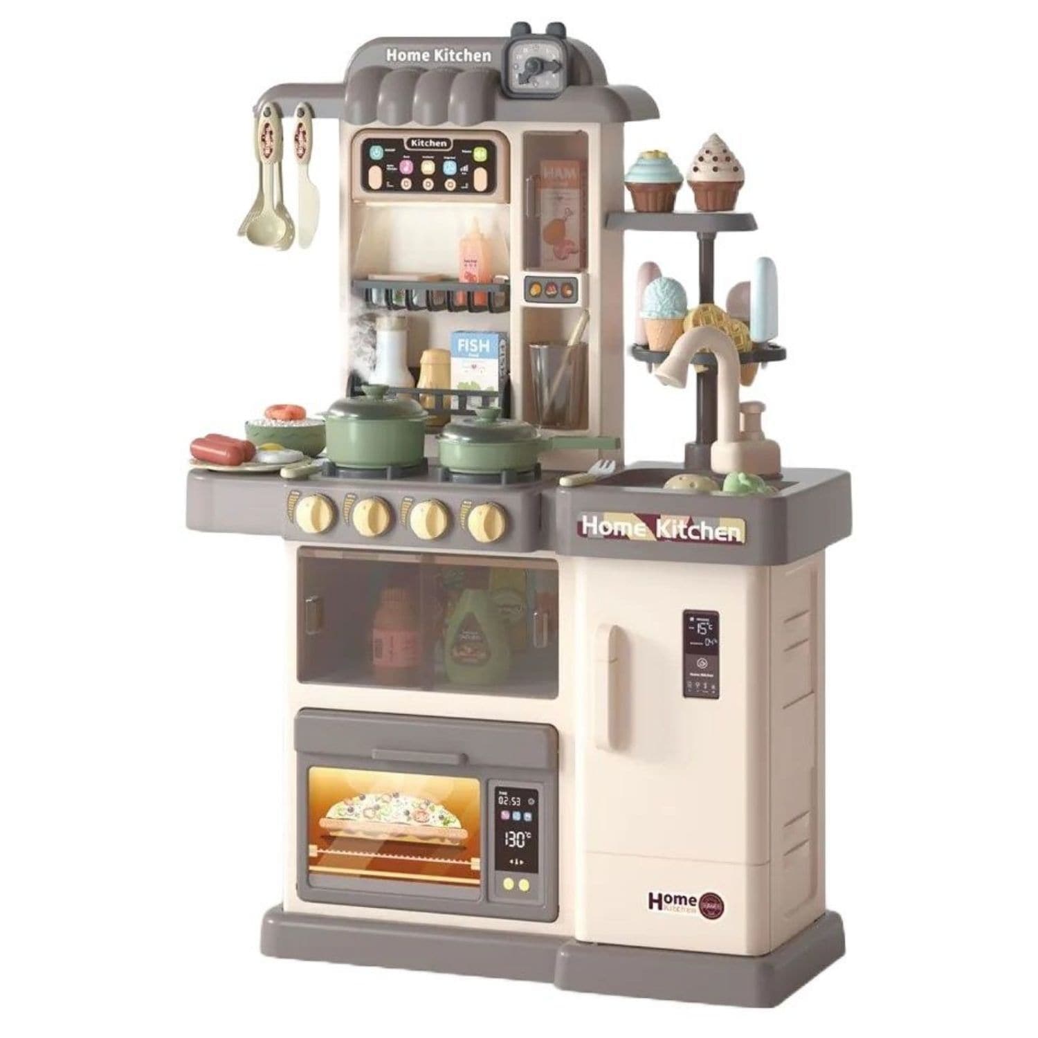 Coemo Kinderk&uuml;che Jasmin Spielk&uuml;che mit viel Zubeh&ouml;r Farbe Grau - Bild 1