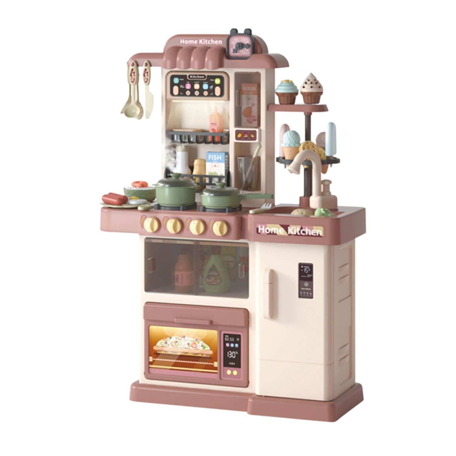 Coemo Kinderk&uuml;che Jasmin Spielk&uuml;che mit viel Zubeh&ouml;r Farbe Braun - Bild 1