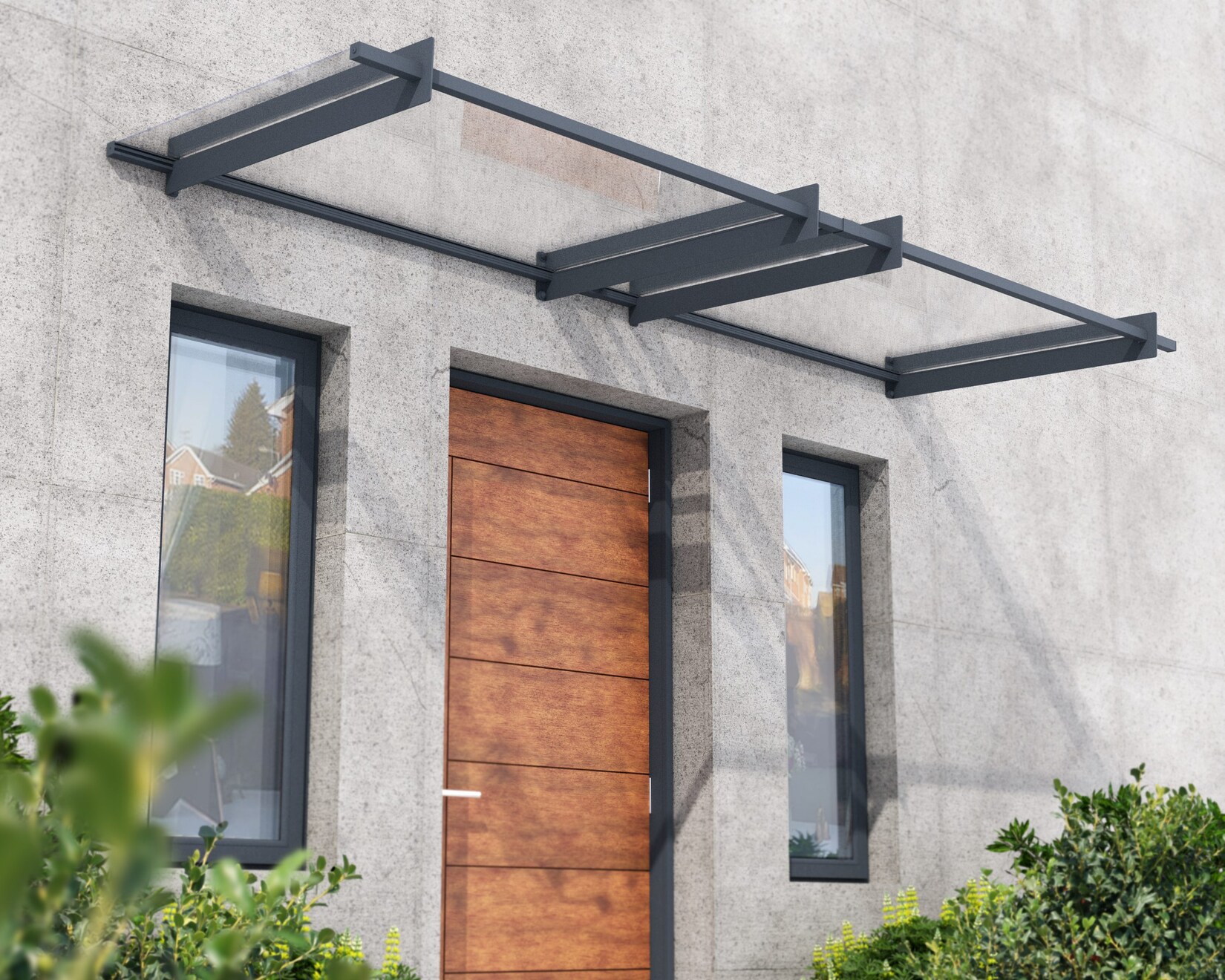 10' x 3' Palram Canopia Nancy 3000 Door Canopy - Grey (3.01m x 0.94m)