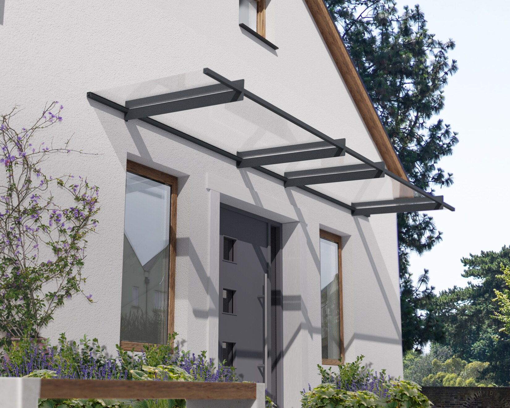 Canopia Nancy 4×0.9 Vordach, grau, klar | 07290108610246