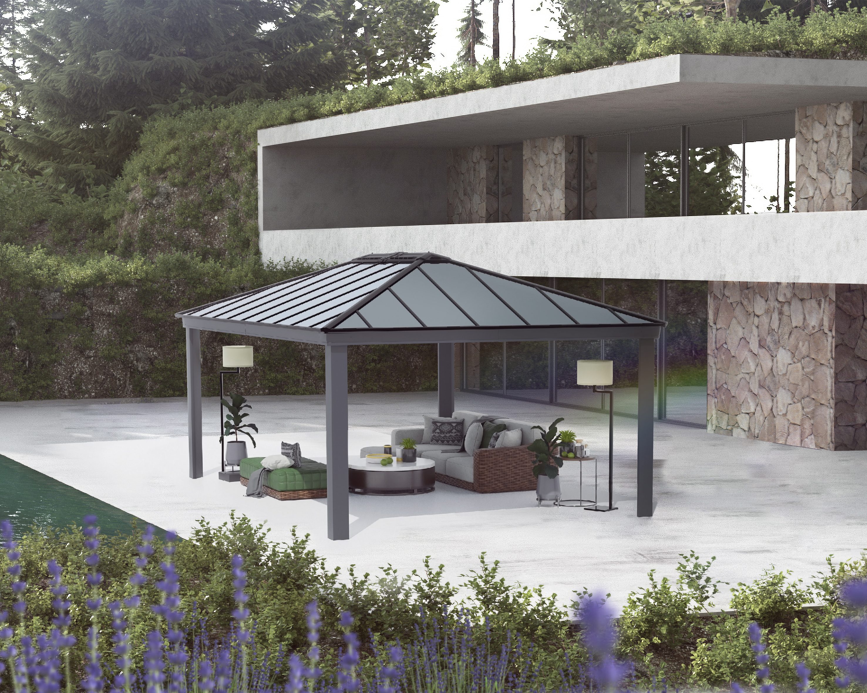 Canopia Dallas 4.3x6.1 Gartenpavillon, anthrazit - Bild 1