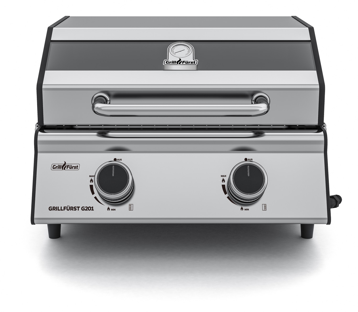 Grillf&uuml;rst G201E 2-Brenner Gasgrill portabel v2 - Campinggrill / Balkongrill 50mbar - Bild 1