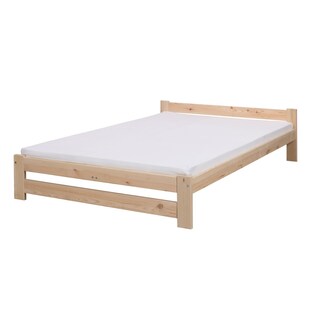 Coemo Bett Classico Holzbett Bettgestell mit Lattenrost Massivholz Kiefer 120x200 cm natur - Bild 1