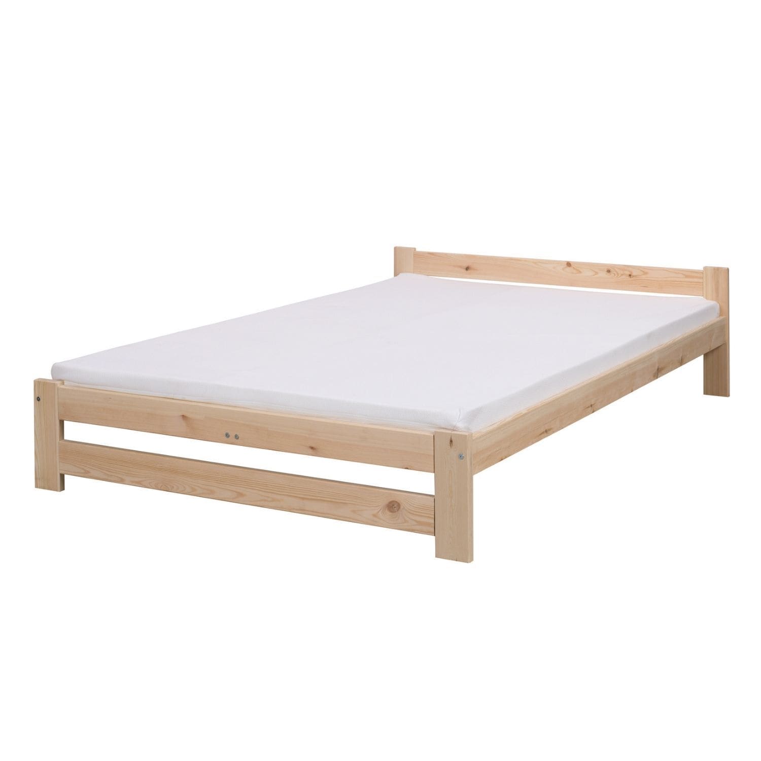 Coemo Bett Classico Holzbett Bettgestell mit Lattenrost Massivholz Kiefer 140x200cm natur - Bild 1