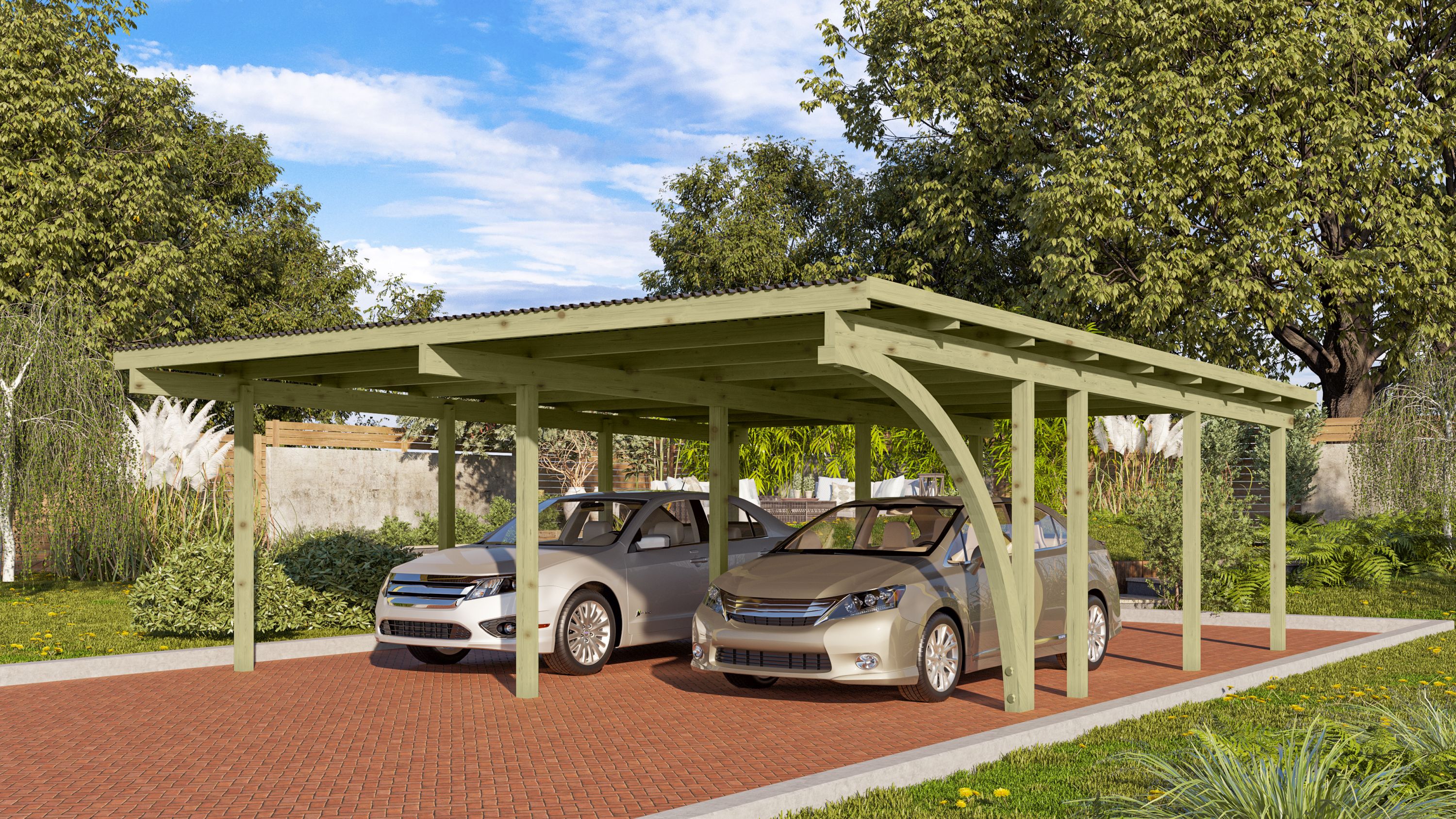 Karibu Doppelcarport  "Twin Carport Two" KDI - Bild 1