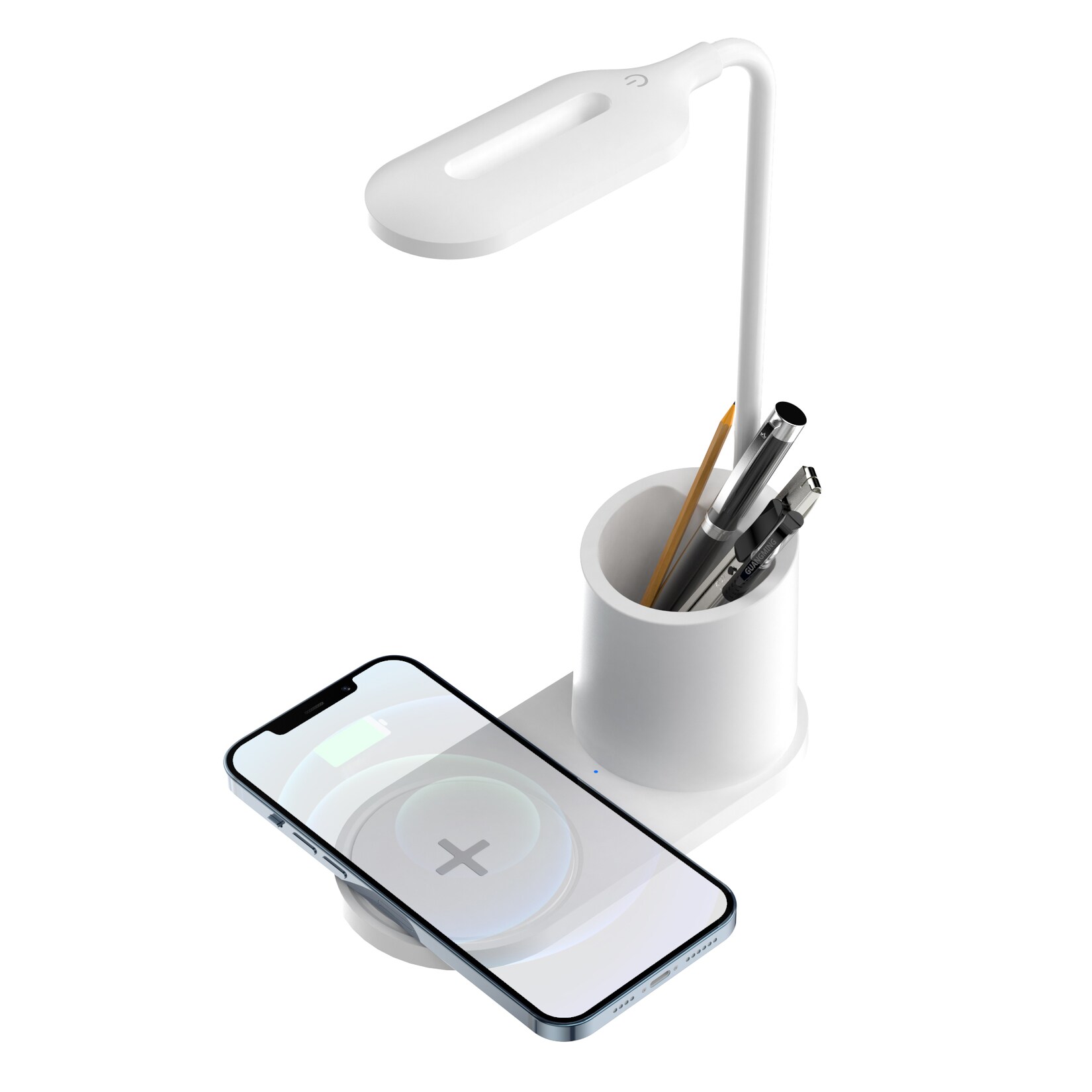 Fontastic LED-Tischlampe „Koral“ mit Induktivlader, weiß | 04024559261831