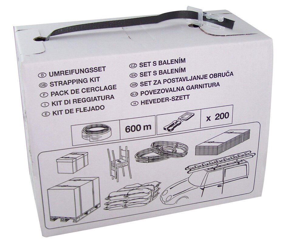 Nips  Umreifungsset, 600 m Band, 200 Spannklammern - Bild 1