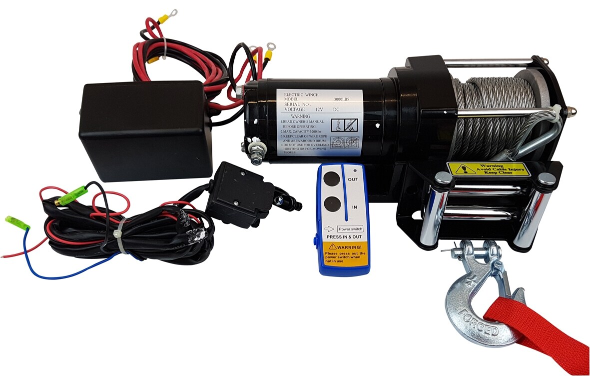 Berger u. Schröter Profi-Seilwinde 12 V, 2700 kg mit Stahlseil | 04042504317792