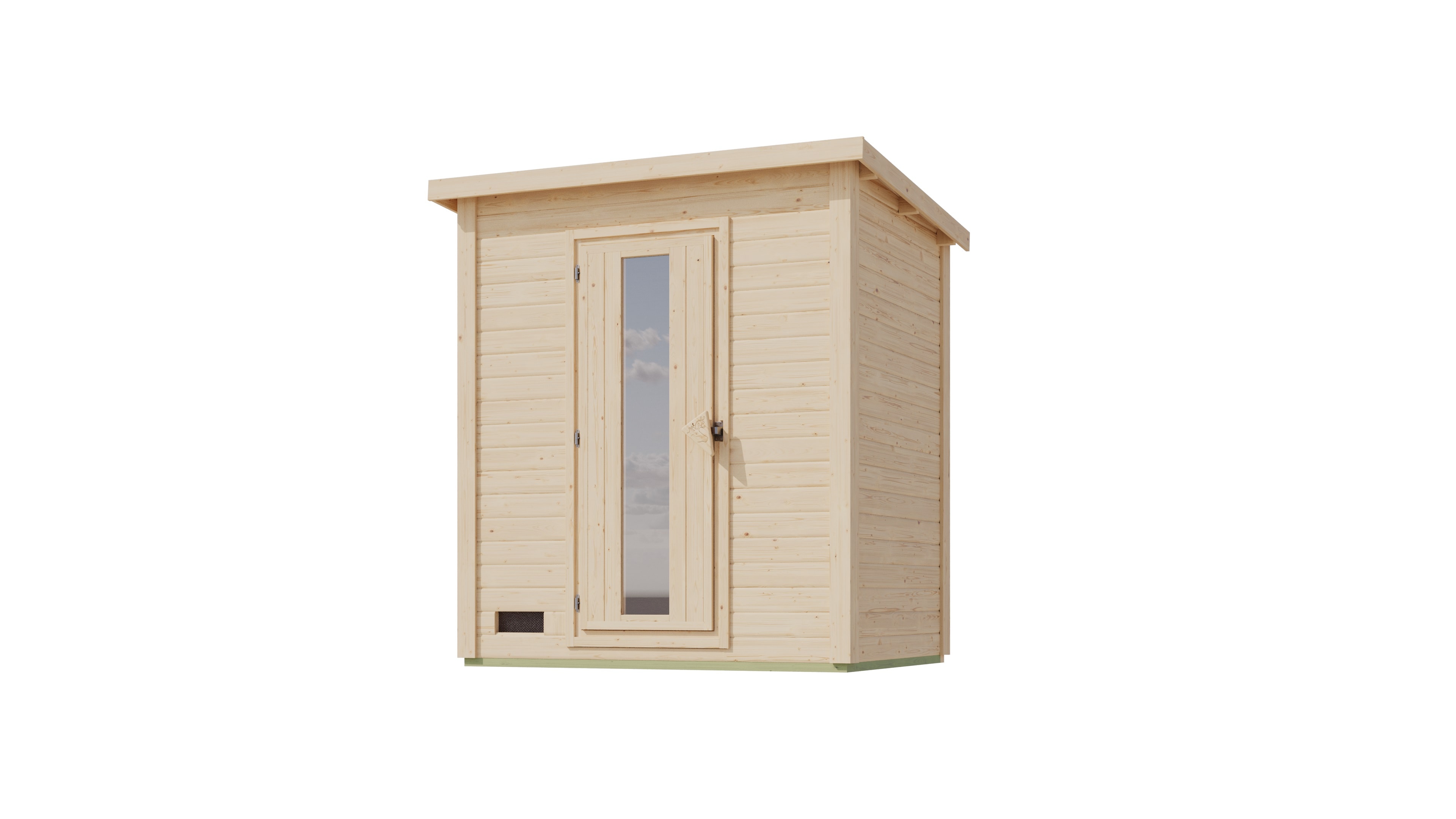 Karibu 38 mm Saunahaus Melo 1 naturbelassen mit Ofen 9 kW integrierte Strg - Bild 1