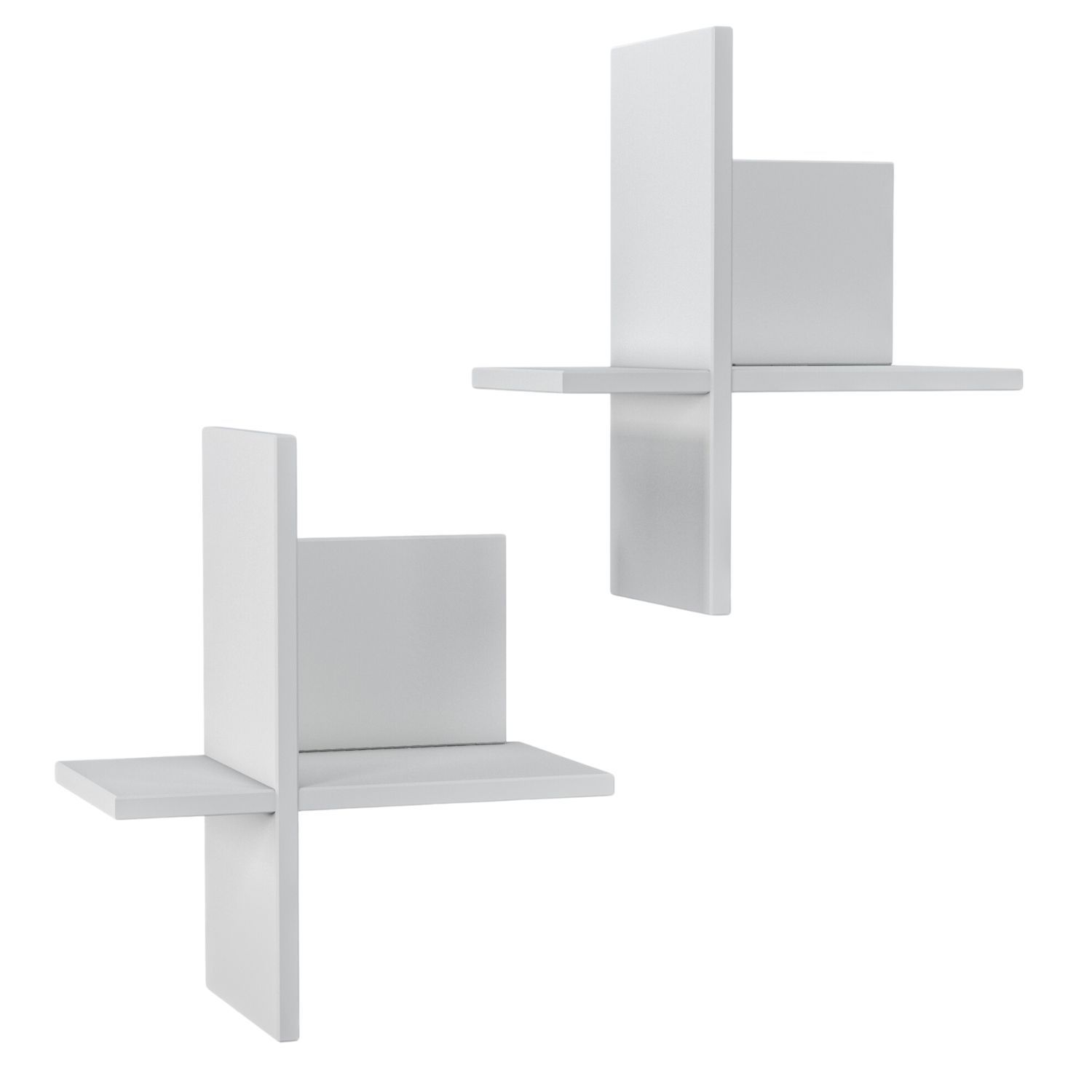 Mein-Regal 2x Wandregal BRICK 39x22x45cm MDF Holz bis zu 4 F&auml;cher wei&szlig; - Bild 1