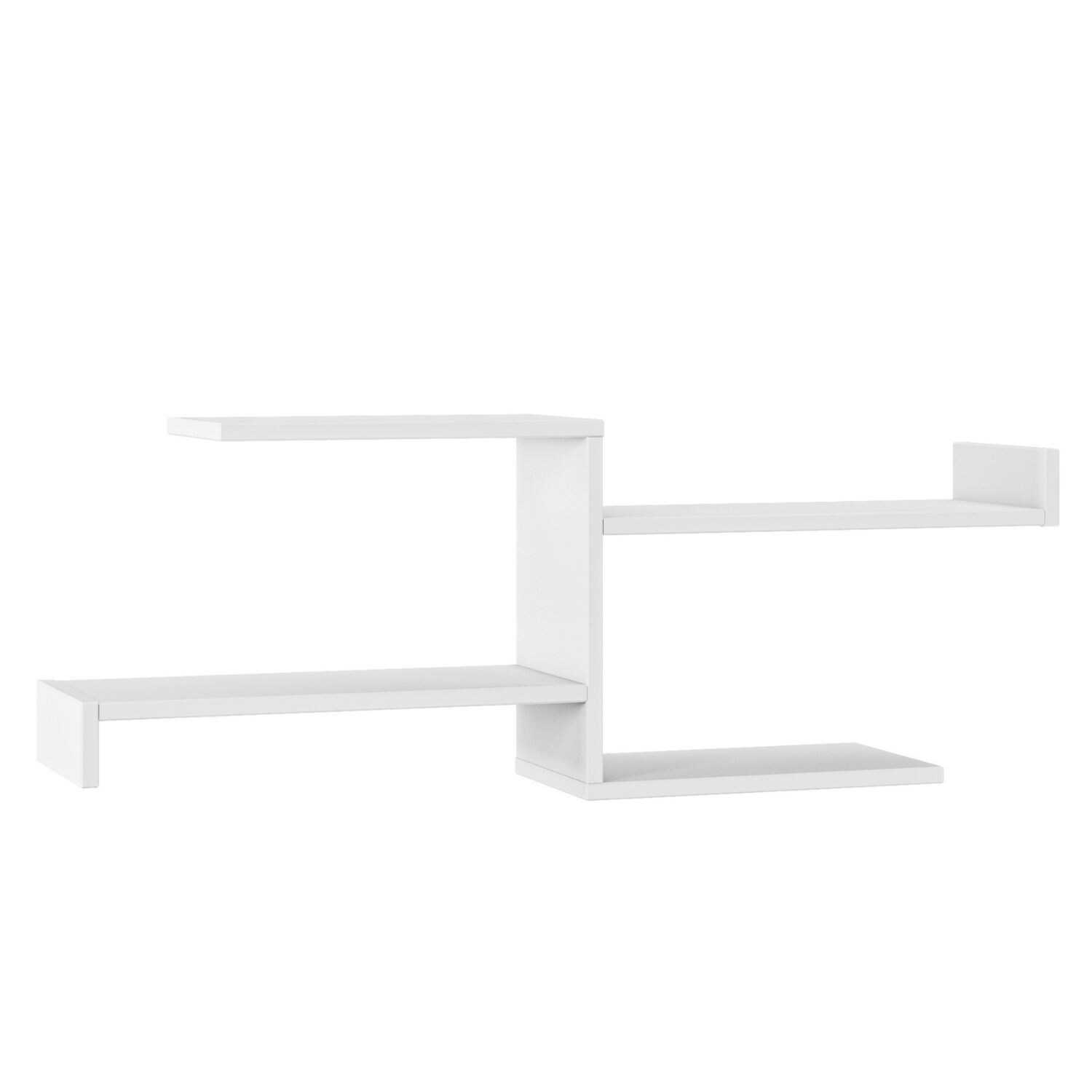 Mein-Regal Wandregal DEROSSO 130x22x39cm MDF Holz bis zu 4 Fächer weiß