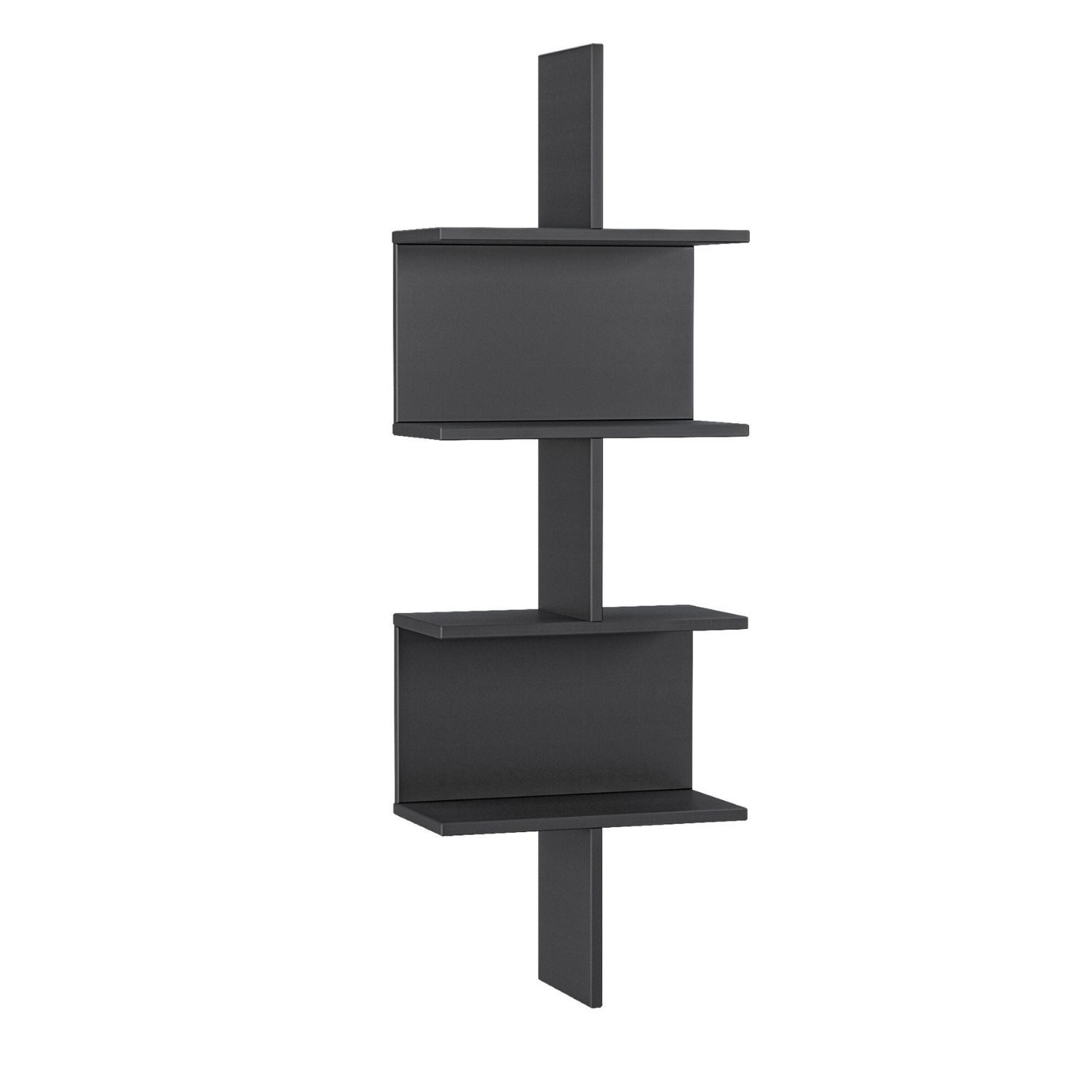 Mein-Regal Wandregal OTTO 45x22x132cm MDF Holz bis zu 6 F&auml;cher schwarz - Bild 1