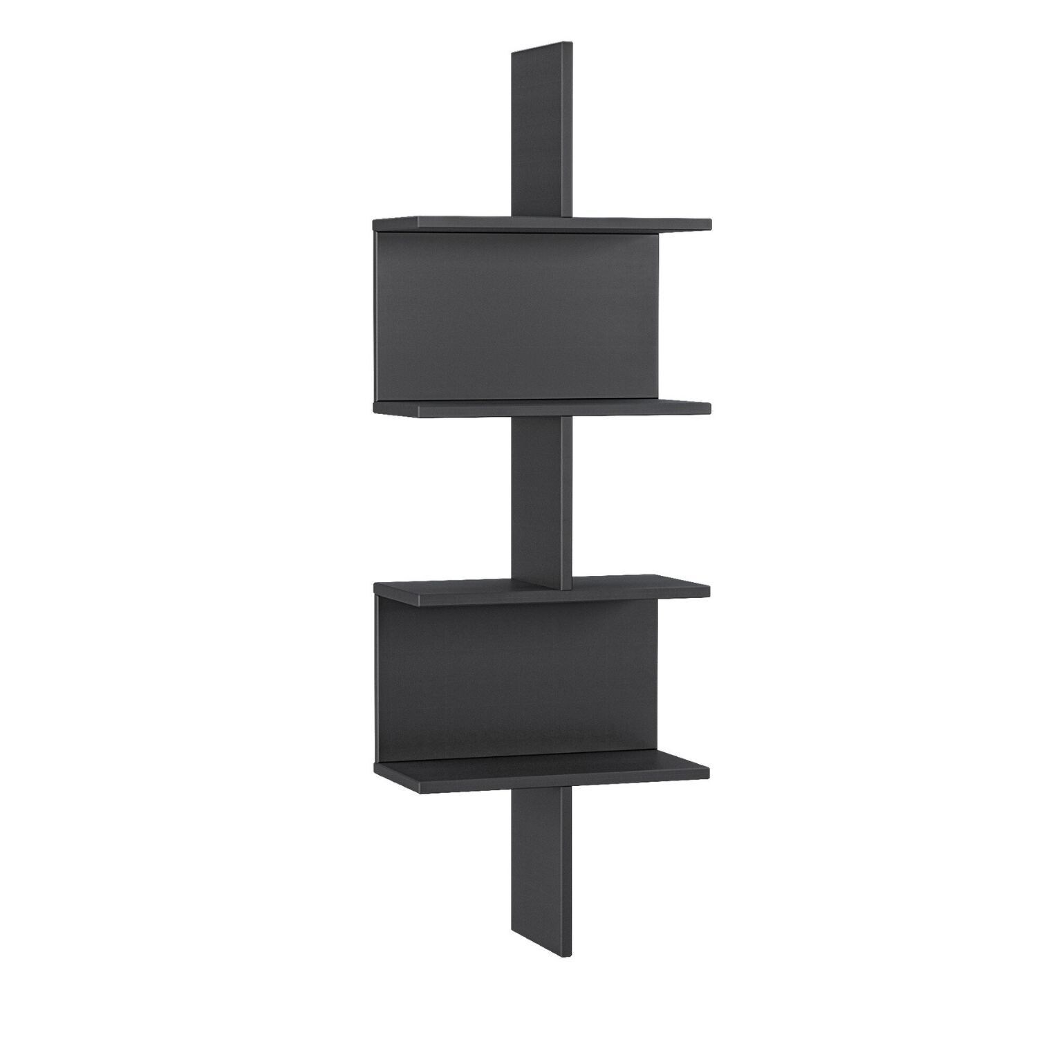 Mein-Regal Wandregal OTTO 45x22x132cm MDF Holz bis zu 6 Fächer schwarz