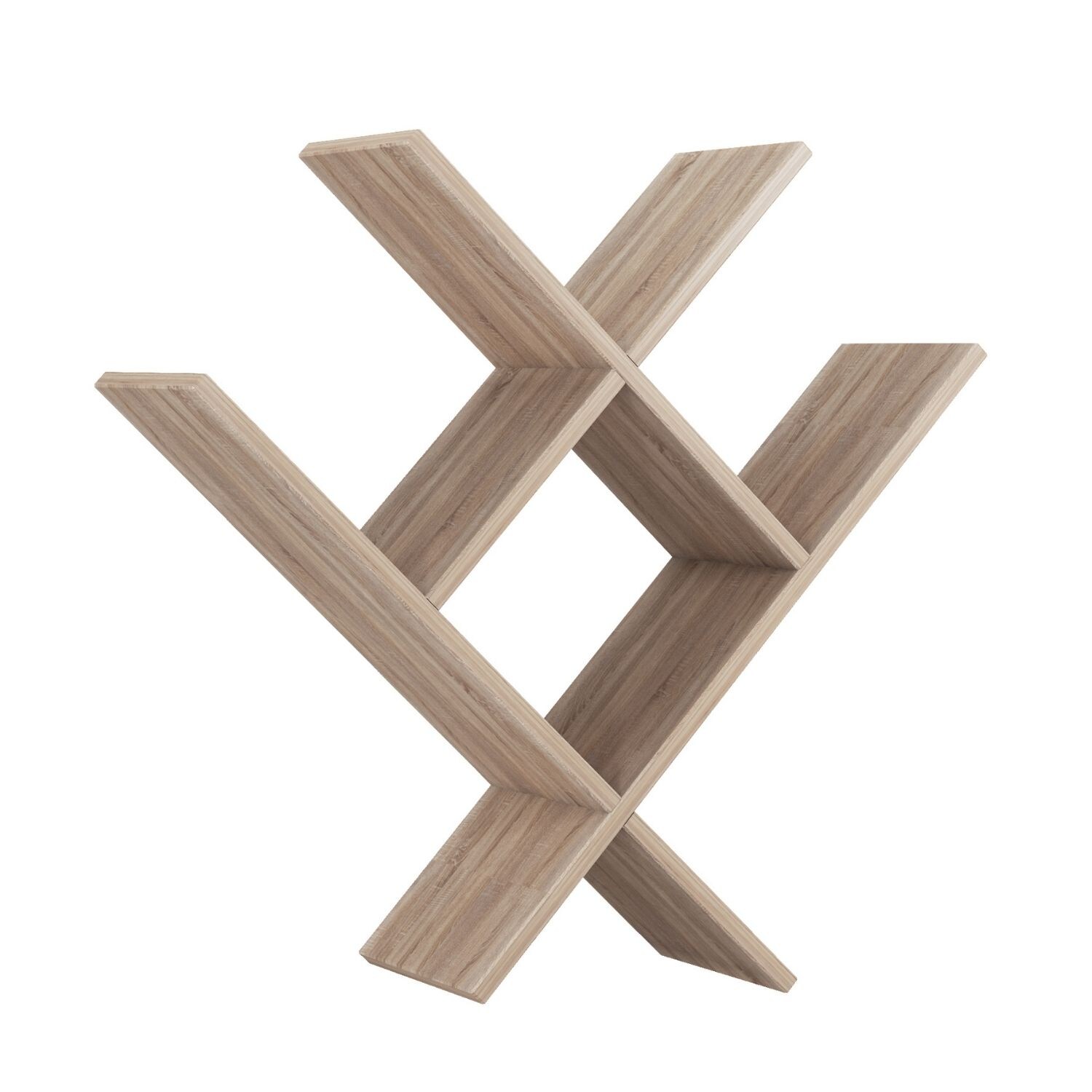Mein-Regal Wandregal VALLE 75x22x78cm MDF Holz bis zu 5 Fächer natur