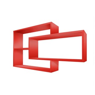 Wandregal KARO Schweberegal 104x20x59cm Holz Rot - Bild 1