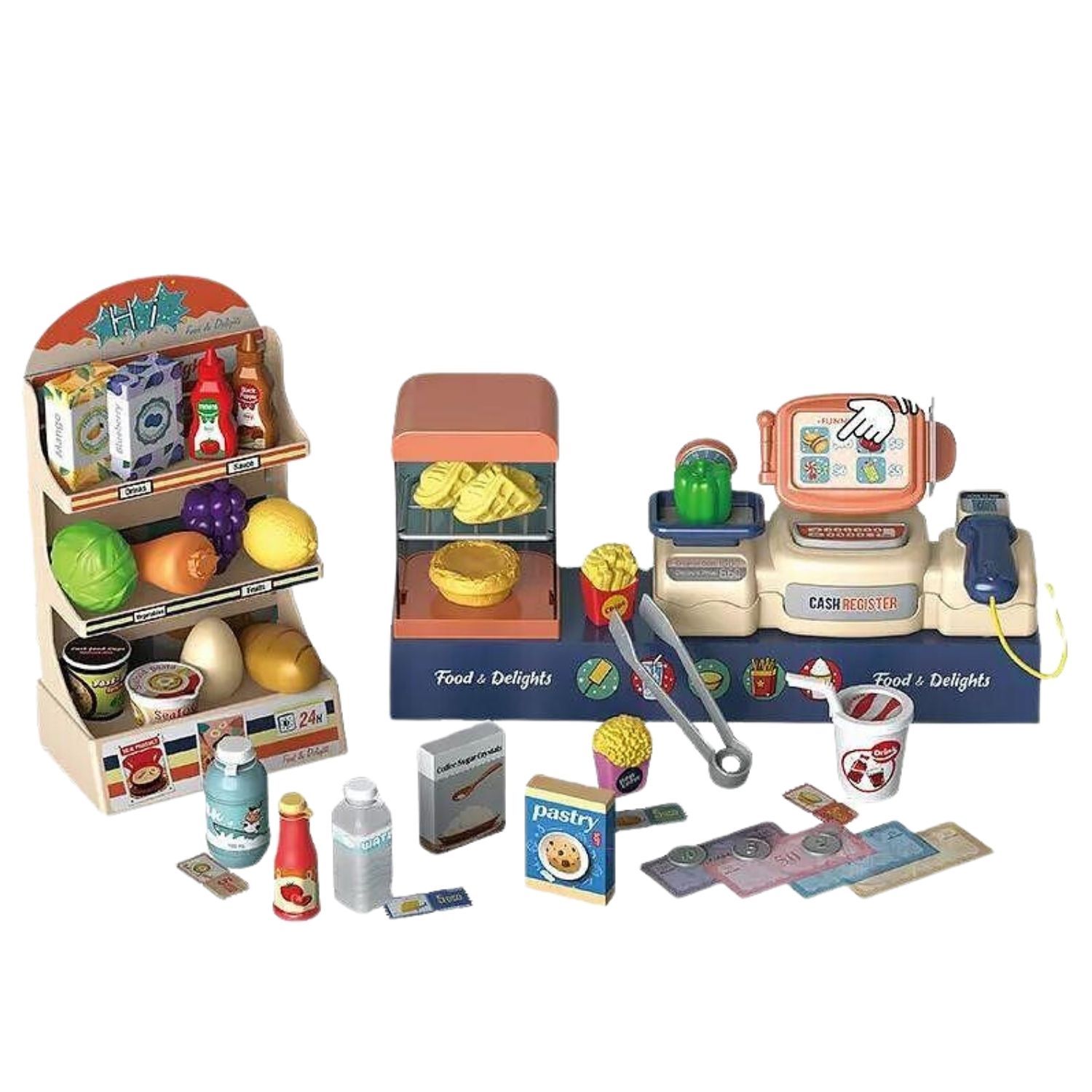 Coemo 2in1 Spielzeugkasse und Supermarkt Nico 42 tlg Zubeh&ouml;r - Bild 1