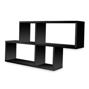 Coemo Wandregal Ernie Schwarz 100x20x53cm Holz MDF 4 Fächer - Bild 1