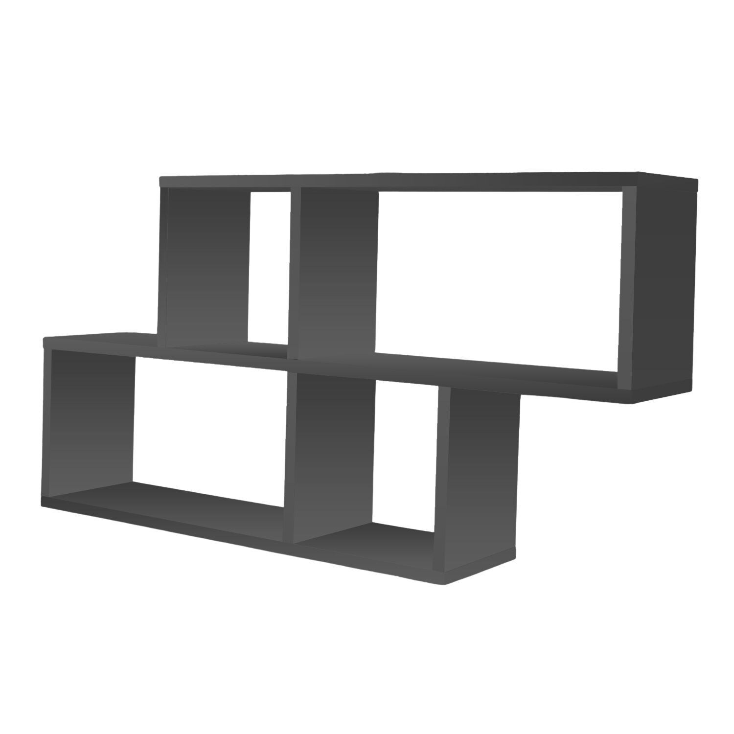 Coemo Wandregal Ernie Anthrazit 100x20x53cm Holz MDF 4 F&auml;cher - Bild 1