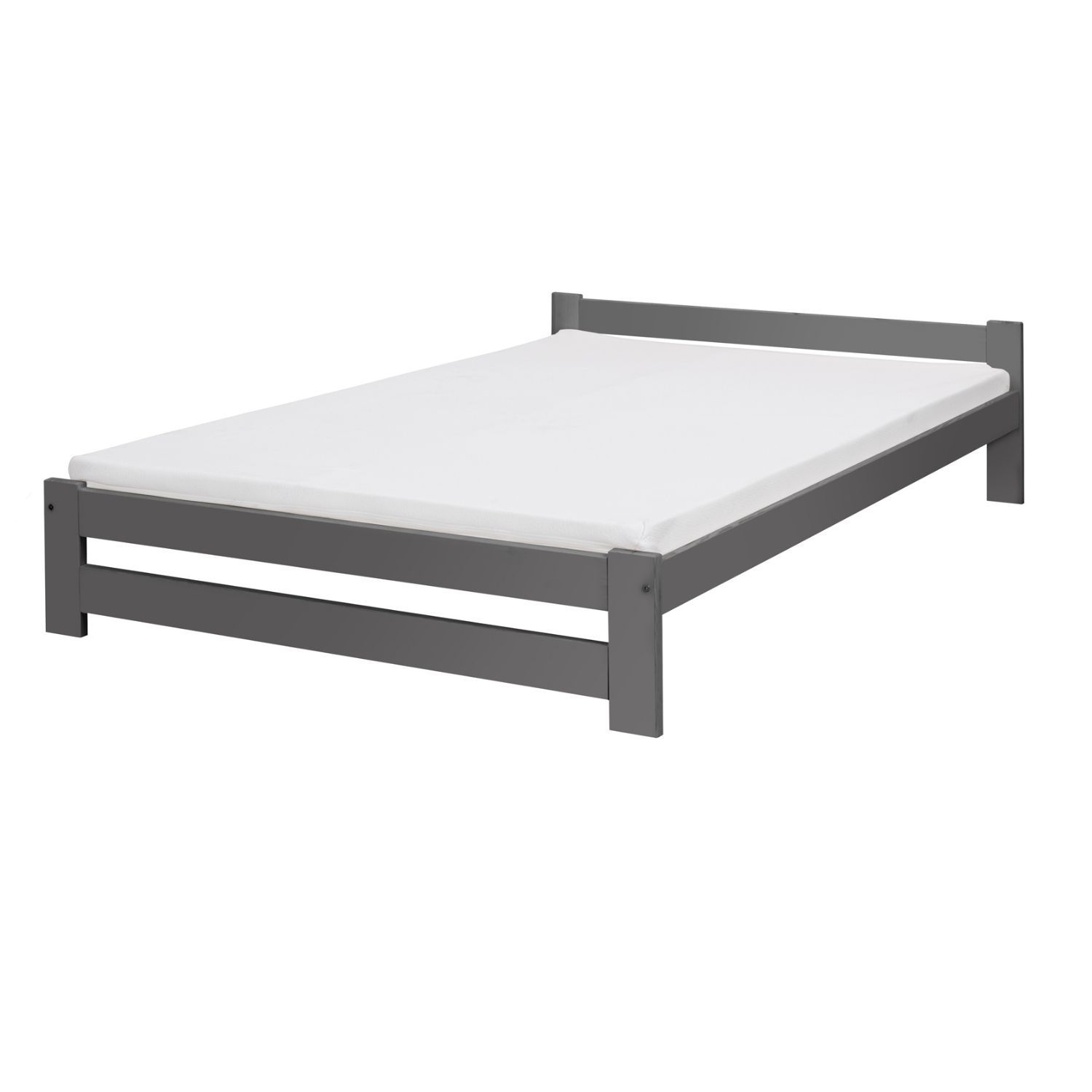 Coemo Classico Bett Massivholz Kiefer 180x200cm anthrazit - Bild 1