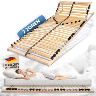 Coemo 7-Zonen Lattenrost ERGO K 80x210 verstellbar Kopfteil Härtegrad verstellbar 30 Leisten - Bild 1