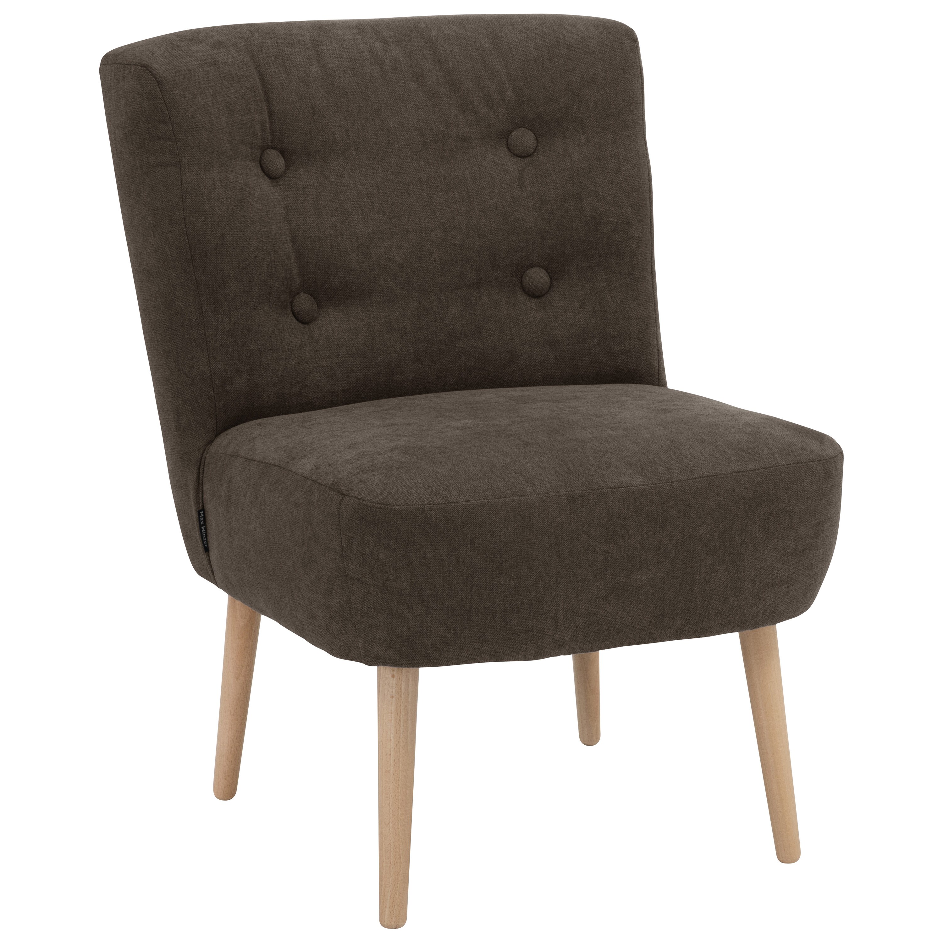 lovingHome&reg; Sessel Fiola Velours schoko Polstersessel Stuhl Relaxsessel F&uuml;&szlig;e Buche natur mittlere Sitzh&auml;rte - Bild 1