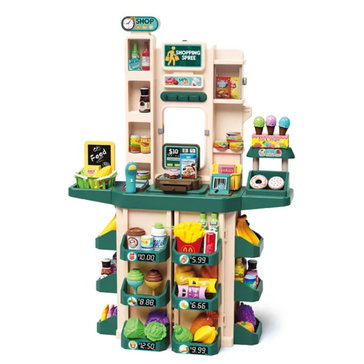 Coemo Supermarkt Florian Kaufladen TÜRKIS mit viel Zubehör | 04260360016103