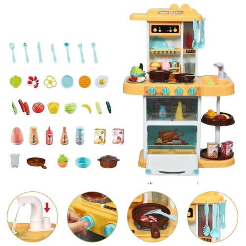 Coemo Kinderk&uuml;che Paula Spielk&uuml;che GELB mit viel Zubeh&ouml;r - Bild 1