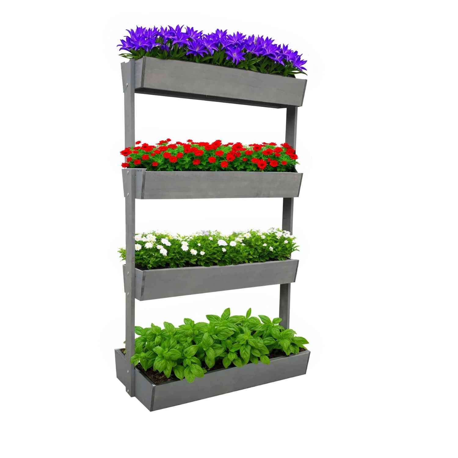 Coemo Vertikalbeet Vera aus Holz Hochbeet 4 Etagen K&auml;sten h&ouml;henverstellbar und neigbar - Bild 1