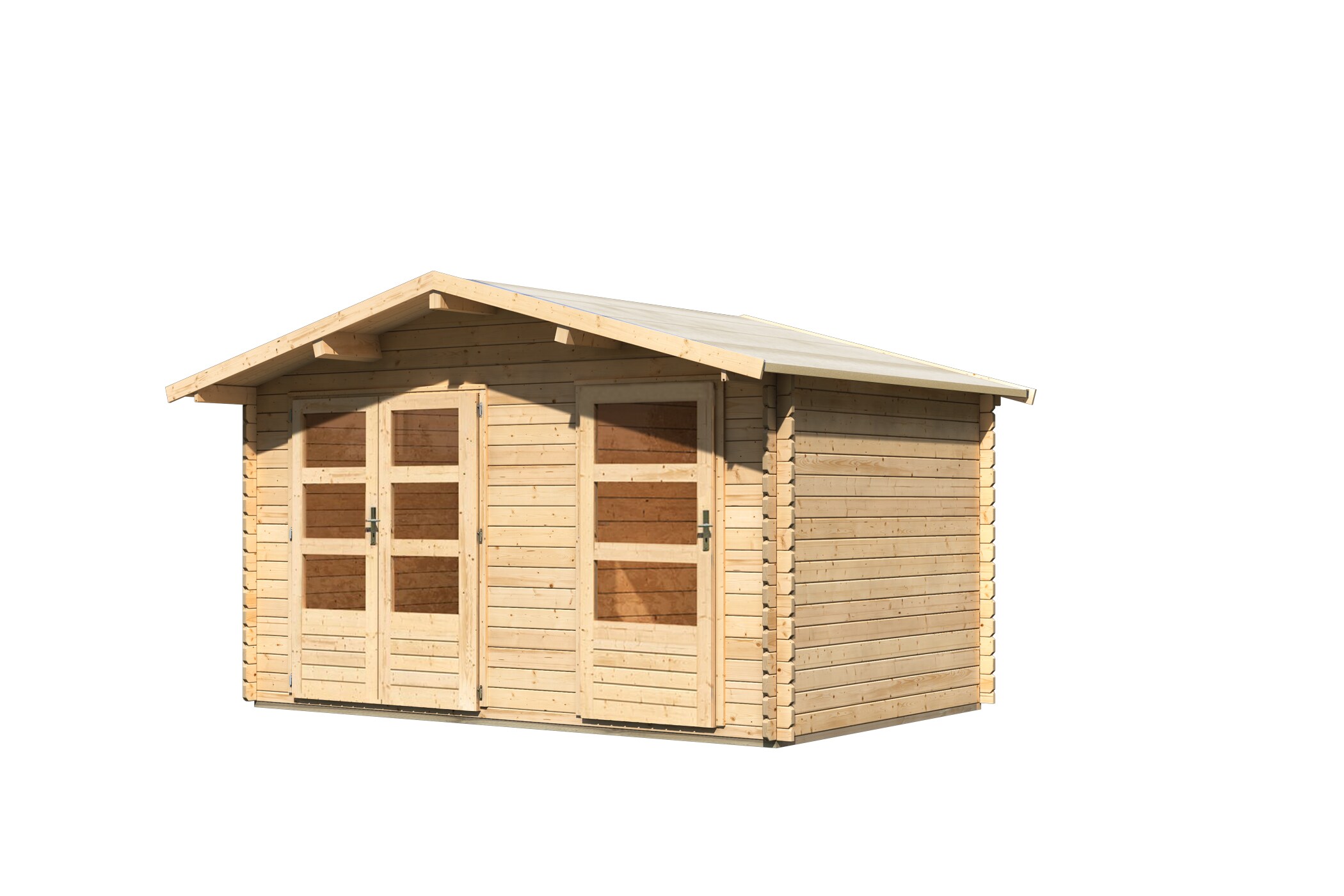 Karibu Blockbohlenhaus Comfort 2 naturbelassen inkl. Fu&szlig;boden und Dacheindeckung - Bild 1